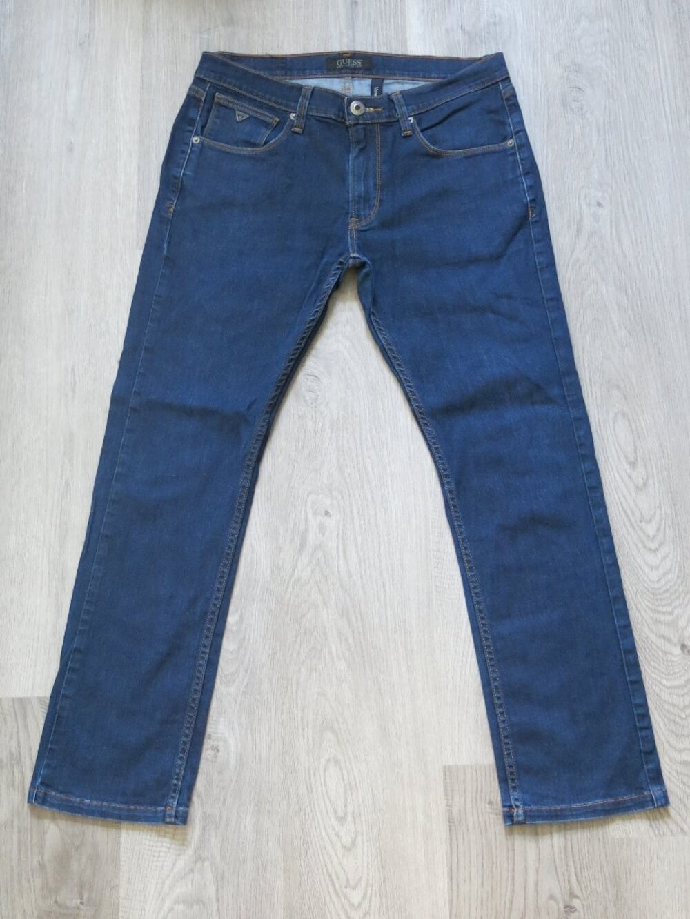 Guess Vermont - Slim Skinny Leg Cotton Blend Dark Wash Denim Jeans - Size 34